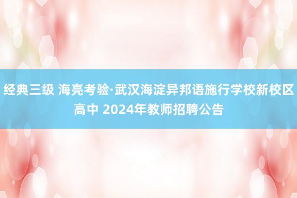 经典三级 海亮考验·武汉海淀异邦语施行学校新校区高中 2024年教师招聘公告