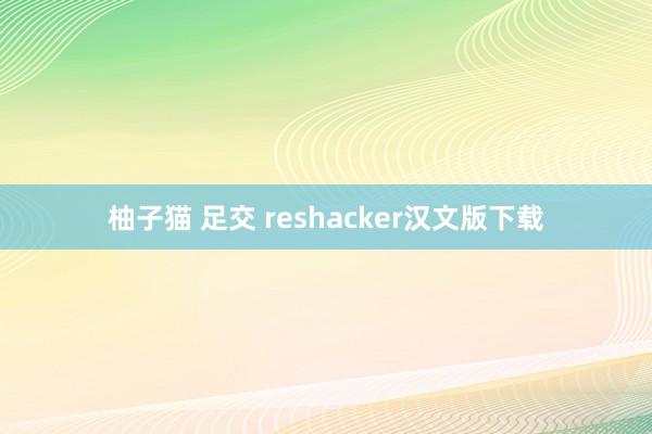 柚子猫 足交 reshacker汉文版下载